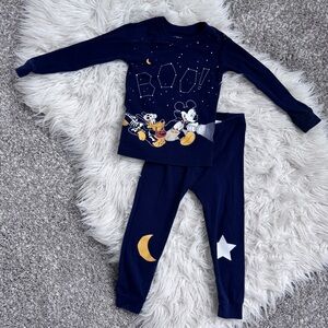 Baby Gap Disney Mickey Mouse Halloween Pajama Set Boo Moon Stars Size 3T